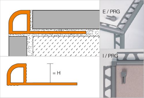 Schlüter-RONDEC-PRG vnější růžek k ukončovací liště "C", PVC bílá, v: 10 mm, 1 ks