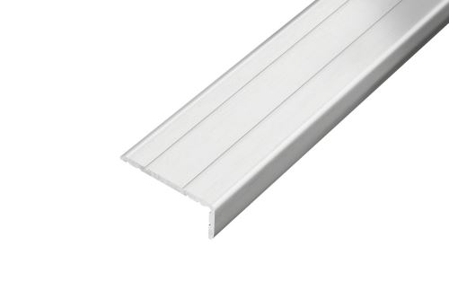 AP5 schodová lišta samolepiaca B, hliník+fólia biela popolavá, v:10 mm, š:25 mm, d:0,9m