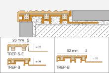Schlüter-TREP-B schodová lišta, hliník komaxit grafitově černá, v: 15 mm, d: 1 m (2)