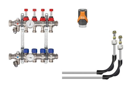 Schlüter-BEKOTEC-THERM-AS-HB připoj. sada s pohony EAHB, 10 okruhů, trubka 16 mm, 1 ks