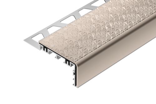 Schlüter-TREP-V60 schodová lišta, hliník komaxit broskvová, v: 11 mm, d: 3 m