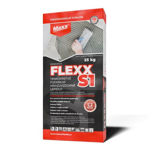MAXX FLEXX S1 Flexibilné tenkovrstvové lepidlo s predĺženou dobou spracovania na cementovej báze, 25 kg