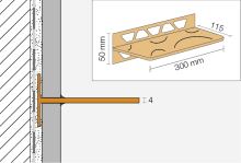 Schlüter-SHELF-W-S1 police do sprchy, slonová kost, 300x115 mm, 1 ks, Pure (2)