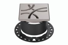 Schlüter-KERDI-DRAIN rošt + rámeček, kamenná šedá, 10x10 cm, D6 Curve, 1 ks Schlüter-KERDI-DRAIN rošt + rámeček, kamenná šedá, 10x10 cm, D6 Curve, 1 ks