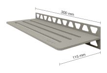 Schlüter-SHELF-W-S1 police do sprchy, kamenná šedá, 300x115 mm, 1 ks, Wave (1)