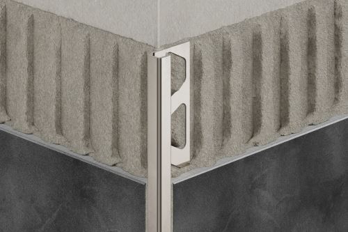 Schlüter-QUADEC-ACGB ukončovací lišta "Q", hliník elox chrom kartáč, v: 12,5 mm, d: 2,5 m