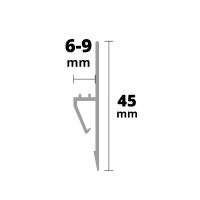 AP47 pro sanitární použití 01 lišta, PVC bílá, 45 mm, 2,5 m (2)
