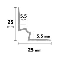 AP43/5 schodová lišta vnitřní vrtaná/samolepící, hliník elox stříbro (2)