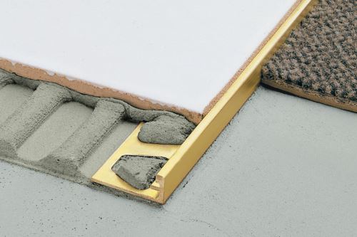 Schlüter-SCHIENE-M ukončovací lišta "L", mosaz přírodní flexi, v: 9 mm, d: 2,5 m