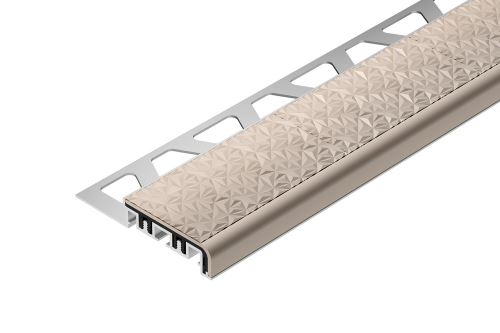 Schlüter-TREP-V42 schodová lišta, hliník komaxit broskvová, v: 12,5 mm, d: 2 m