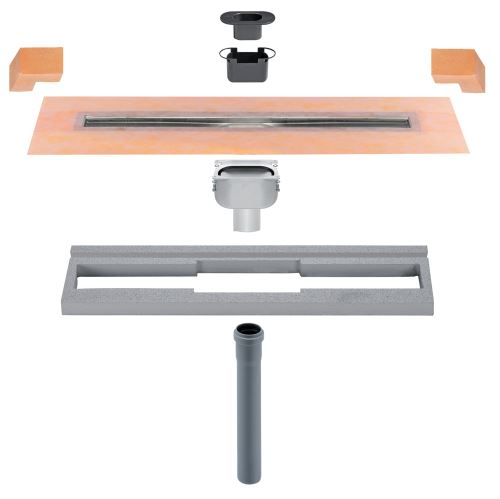 Schlüter-KERDI-LINE liniový žlab, nerez V2A, v: 22 mm, DN 50, 700 mm, 1 ks