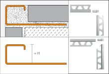 Schlüter-QUADEC-EB vnější růžek k ukončovací liště "Q", nerez kartáč V2A, v: 14 mm, 1 ks (2)
