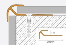 Schlüter-VINPRO-RO ukončovací lišta pro vinyl, hliník elox chrom kartáč, v: 4 mm, d: 2,5 m (2)