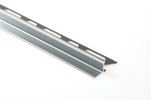 Schlüter-INDEC-ACG ukončovací lišta, hliník elox chrom lesk, v: 12,5 mm, d: 2,5 m