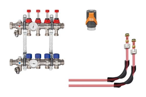 Schlüter-BEKOTEC-THERM-AS-HB připoj. sada s pohony EAHB, 10 okruhů, trubka 16 mm, 1 ks