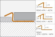 Schlüter-RENO-ETK přechodová lišta, nerez V2A, v: 10 mm, d: 1 m (2)