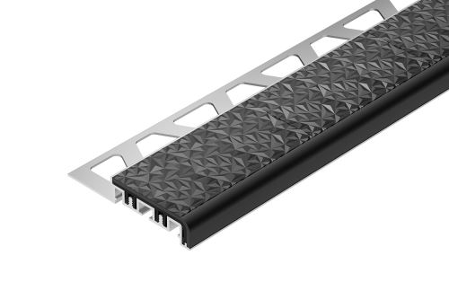 Schlüter-TREP-V42 schodová lišta, hliník komaxit spárová šedá, v: 12,5 mm, d: 2 m