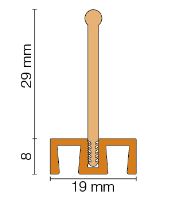 Schlüter-SHOWERPROFILE-WSL lišta proti přetékání vody, PVC transp. šedá, v: 30 mm, d: 1 m (2)