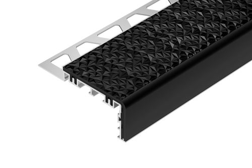 Schlüter-TREP-V60 schodová lišta, hliník komaxit grafitově černá, v: 11 mm, d: 2 m