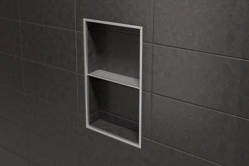 Schlüter-SHELF-N-S1 police do sprchy, brilantní bílá mat, 300x87 mm, 1 ks, Square