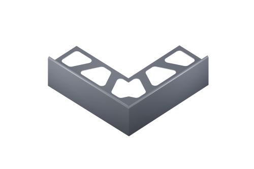Schlüter-BARA-RTC vněj. růžek 90 st., kom. šedá metalíza, v: 20 mm, v2: 100 mm, 1 ks