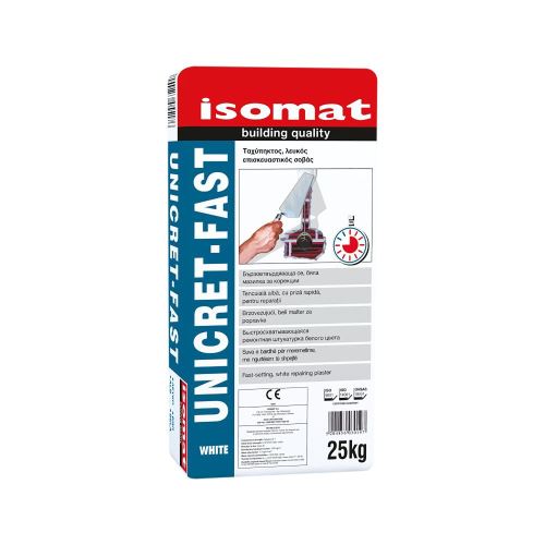 ISOMAT UNICRET–FAST Rychle tuhnoucí opravná malta, bílá, 25 kg