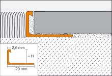 Schlüter-SCHIENE-BASIC-AE ukončovací lišta "L", hliník elox přírodní, v: 11 mm, d: 3 m (1)