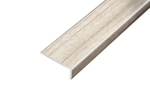 AP5 schodová lišta samolepící B, hliník+fólie dub šedý, v: 10 mm, š: 25 mm, d: 2,7 m