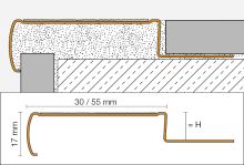 Schlüter-TREP-G schod. lišta, nerez grafit. černá, v: 11 mm, d: 2,5 m (1)