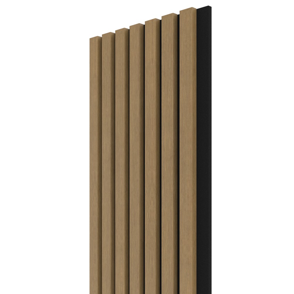VZOREK - WALL CONCEPT akustický panel Dub eterna, černý filc + MDF, 240x135x21 mm
