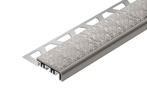 Schlüter-TREP-V42 schodová lišta, hliník komaxit kamenná šedá, v: 11 mm, d: 2 m