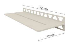 Schlüter-SHELF-W-S1 police do sprchy, slonová kost, 300x115 mm, 1 ks, Pure (1)