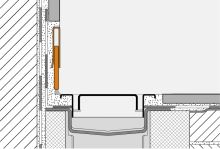 Schlüter-SHOWERPROFILE-RA spádová l. na stěnu, komaxit brilant. bílá mat, v: 33 mm, d: 1 m (3)