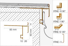 Schlüter-BARA-RTKE vnější růžek 135 st., hliník komaxit pastelově šedá, v: 23 mm, 1 ks Schlüter-BARA-RTKE vnější růžek 135 st., hliník komaxit pastelově šedá, v: 23 mm, 1 ks