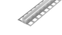 DL7/3 dilatační lišta s výplní 1/2 PU + 1/2 pryž, ACARA, hliník šedá, 12,5 mm, 2,5 m
