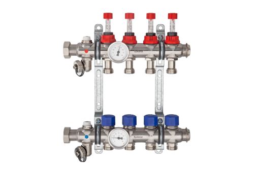 Schlüter-BEKOTEC-THERM-HV rozdělovač s termometry, nerez V2A, 5 okruhů, 1 ks