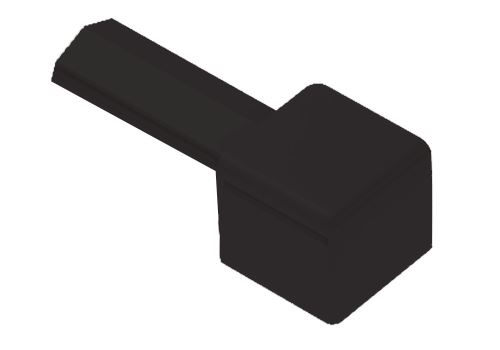 Schlüter-QUADEC-PQ vnější růžek k ukonč. liště "Q", PVC grafitově černá, v: 10 mm, 1 ks