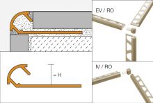 Schlüter-RONDEC-TS ukonč. l. "C", hliník kom. strukt. béžovošedá flexi, v: 8 mm, d: 2,5 m