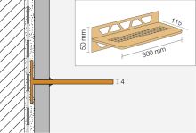 Schlüter-SHELF-W-S1 police do sprchy, tmavý antracit, 300x115 mm, 1 ks, Floral (3)