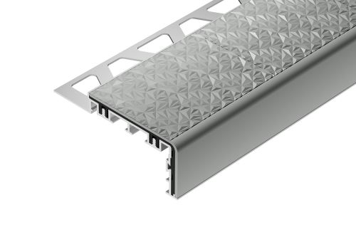 Schlüter-TREP-V60 schodová lišta, hliník komaxit světle šedá, v: 9 mm, d: 1,5 m