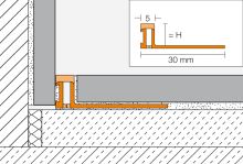 Schlüter-DILEX-BWA napojovací lišta, PVC šedá, v: 4,5 mm, d: 2,5 m (2)
