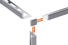 Schlüter-JOLLY-AT vnější růžek k ukonč. liště "L", hliník elox titan mat, v: 12,5 mm, 1 ks