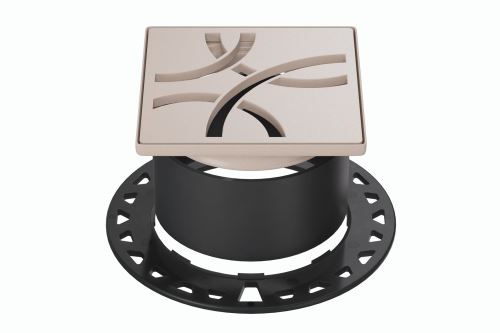 Schlüter-KERDI-DRAIN rošt + rámeček, krémová, 10x10 cm, D6 Curve, 1 ks