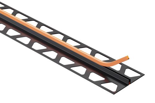 Schlüter-DILEX-FCS uchycovací lišta, PVC grafitově černá mat, v: 11 mm, d: 2,5 m