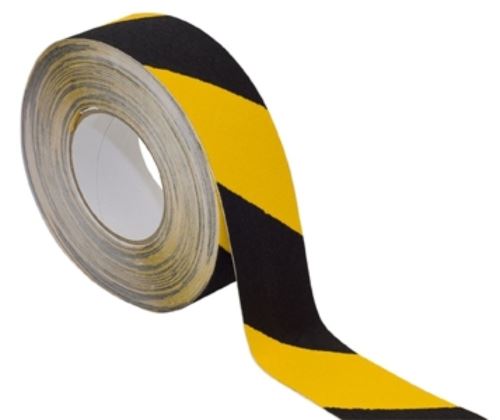 ROLL Protiskluzová páska, černožlutá (bezpečnostní zbarvení), 28 mm x 18 m