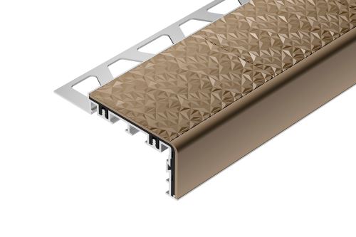 Schlüter-TREP-V60 schodová lišta, hliník komaxit světle béžová, v: 11 mm, d: 3 m